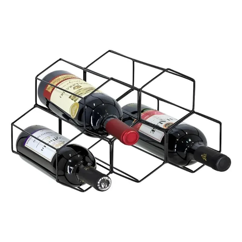 5x Adega De Mesa Empilhável Porta Garrafas Vinho Aço 5 Garra