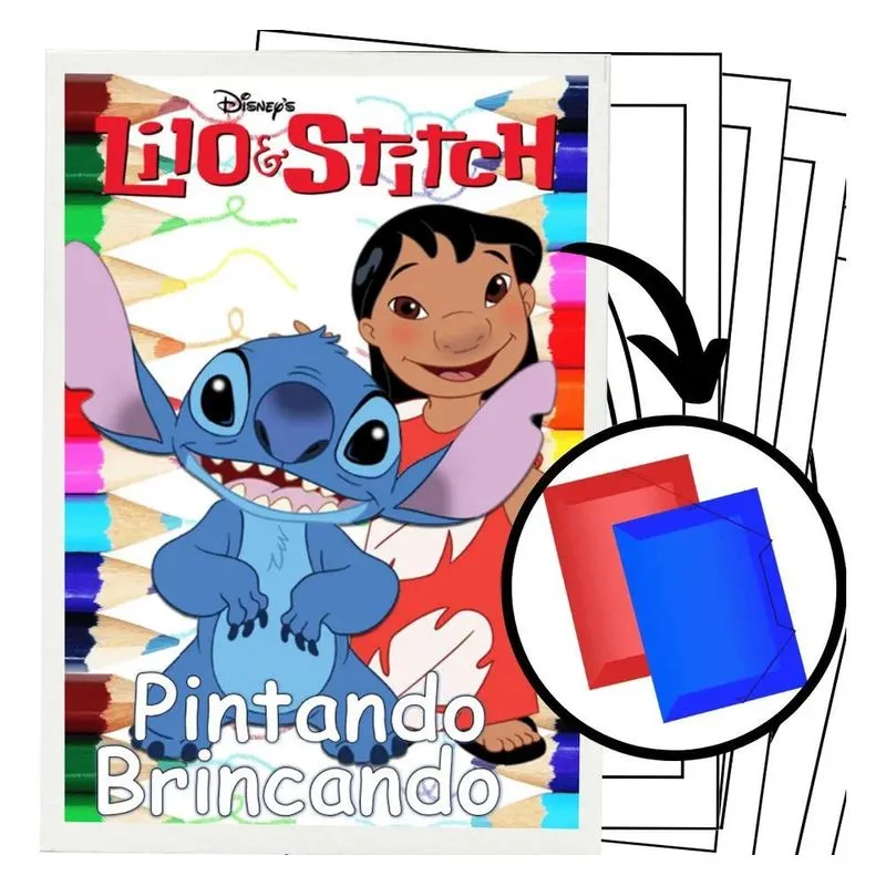 2x Kit 100 Desenhos Para Pintar E Colorir Lilo E Stitch - Fo