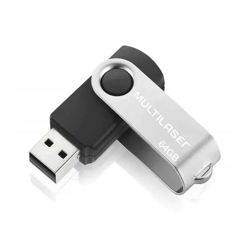 2x Pendrive Twist Preto 64gb Multilaser Modelo Pd590