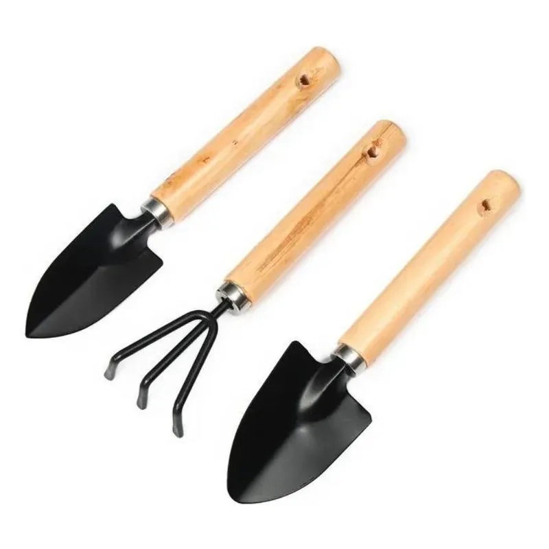 Kit Jardinagem 3 Peças Mini Pá Garfo E Ancinho Horta Jardim