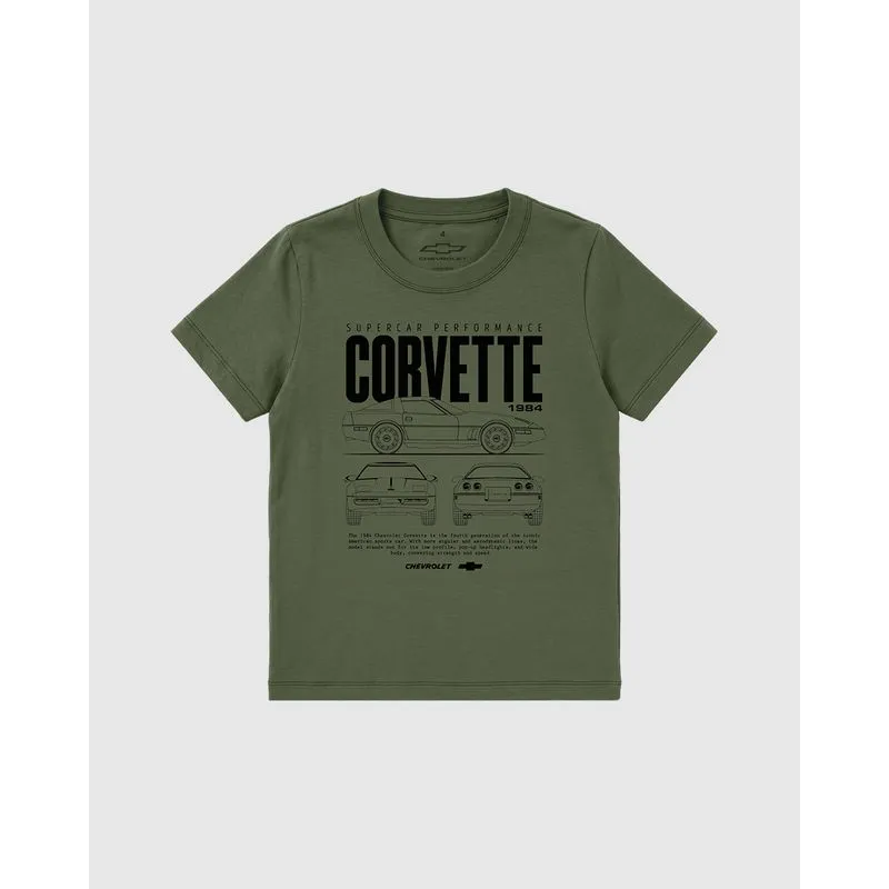 Camiseta Infantil Menino Corvette Supercar Performance Chevrolet Em Algodão Malwee Kids Verde - 10