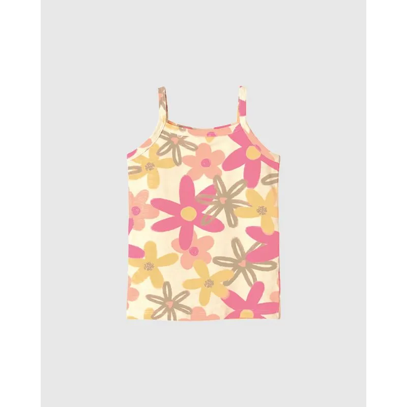 Regata Infantil Menina Alça Fina Estampada Em Algodão Malwee Kids Off White - 14