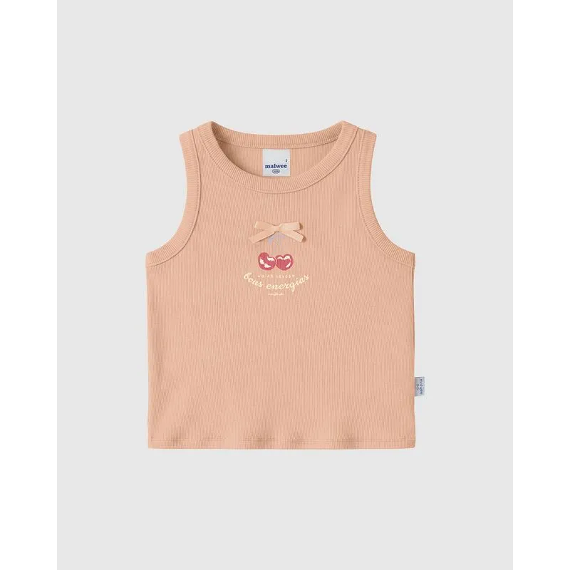 Regata Infantil Menina Cropped Aplique Laço Frontal Em Ribana Malwee Kids Laranja - 14