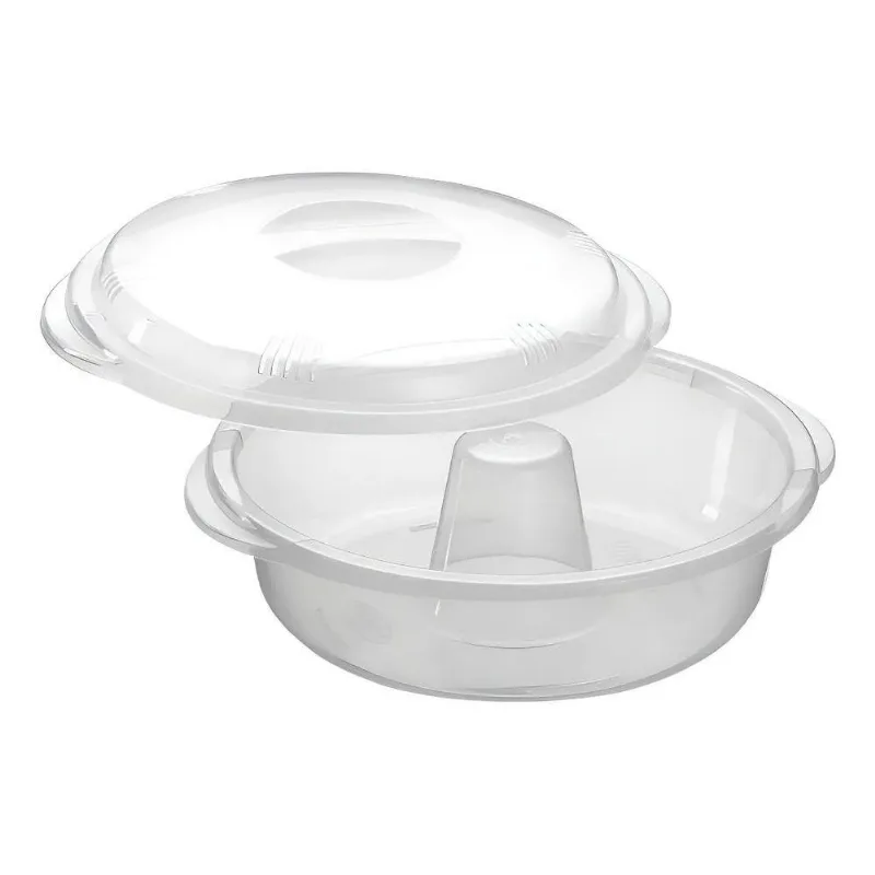 Forma De Pudim Para Microondas Com Tampa - Nitron Cor Transp