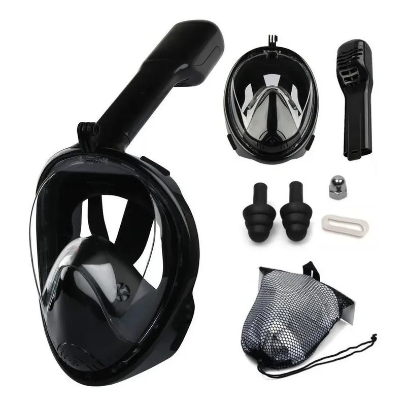 5x Brastoy Máscara Mergulho Snorkel Full Face Suporte Gopro