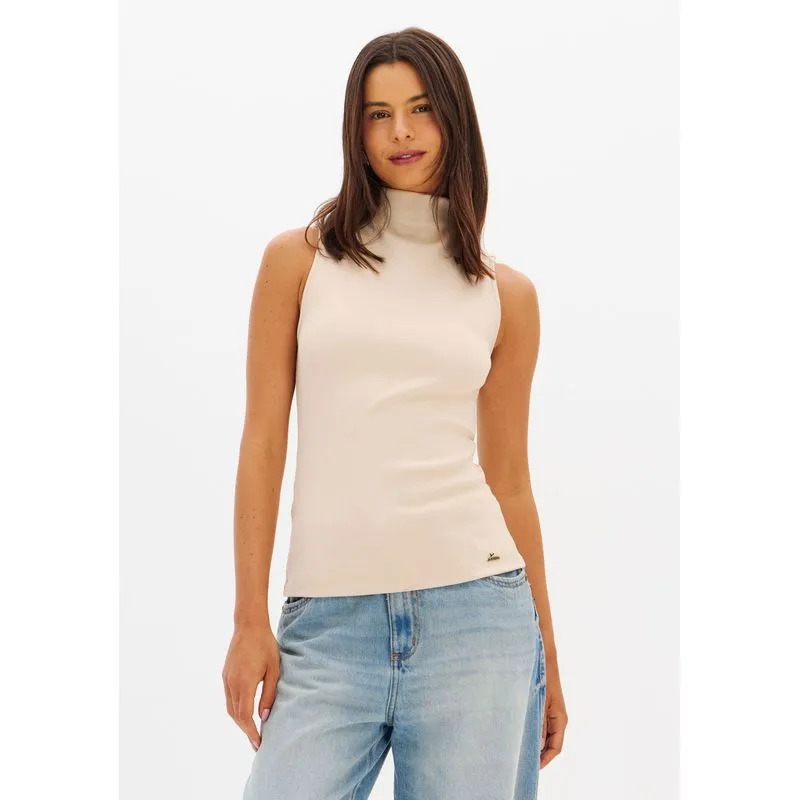 Blusa Sem Manga Gola Alta Branco G