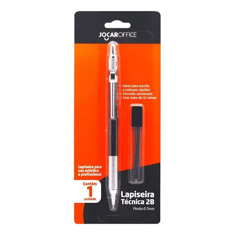 Lapiseira Técnica 2b 0.7 Jocar Com Tubo De Grafite