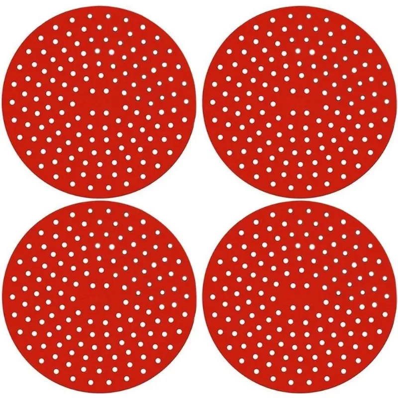 5x Almofada Silicone Para Fogão De Indução Kit 4 Peça Vermel