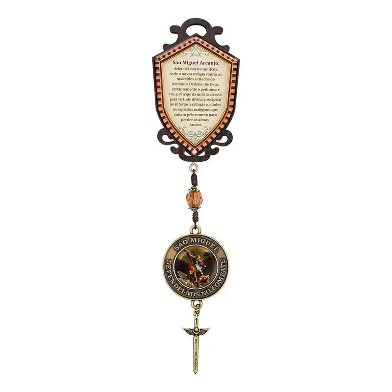 10x Adorno De Porta São Miguel Arcanjo Cor Marrom-claro