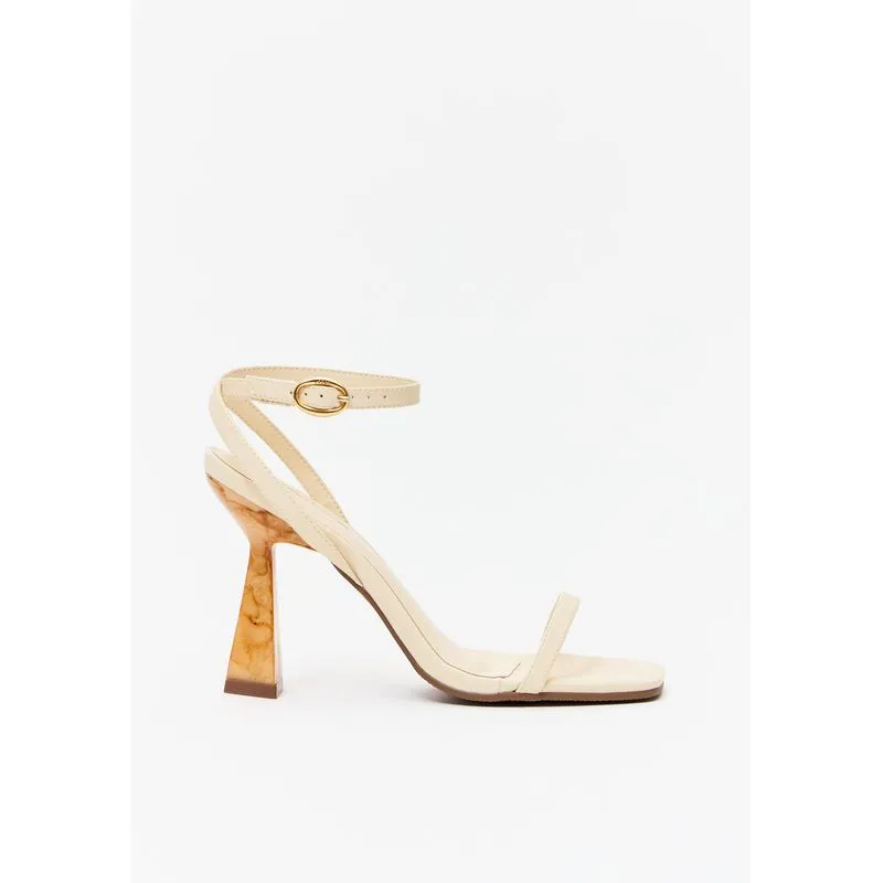 Sandália Salto Marmorizado Amarelo 38