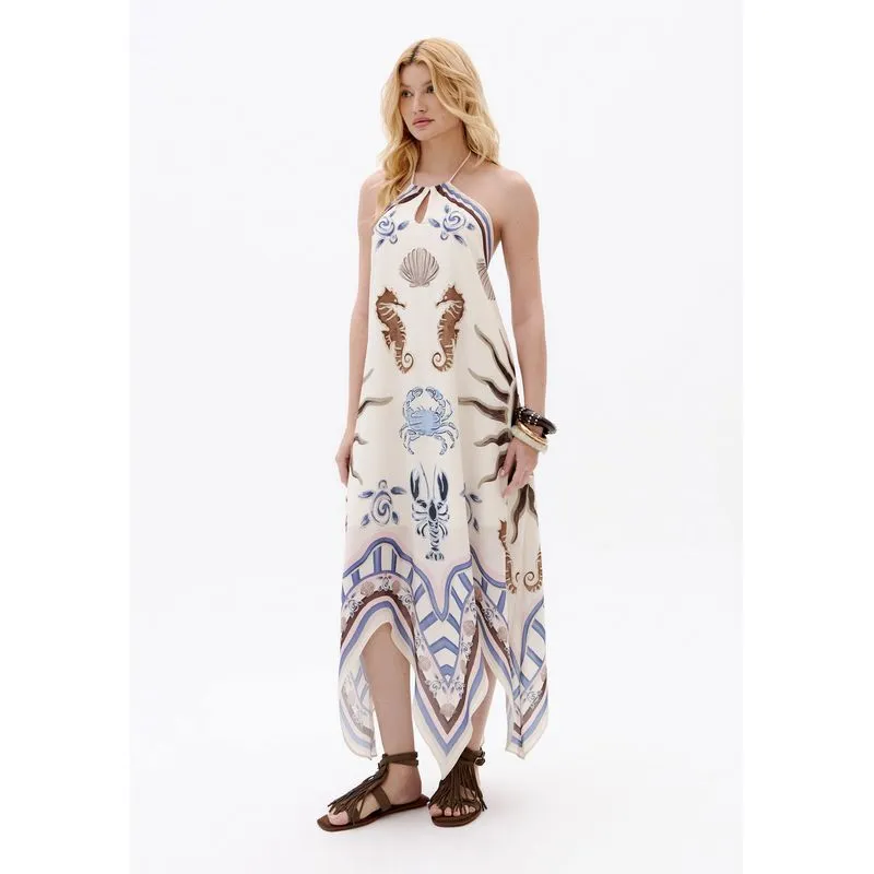 Vestido Super Midi Frente Única Branco G