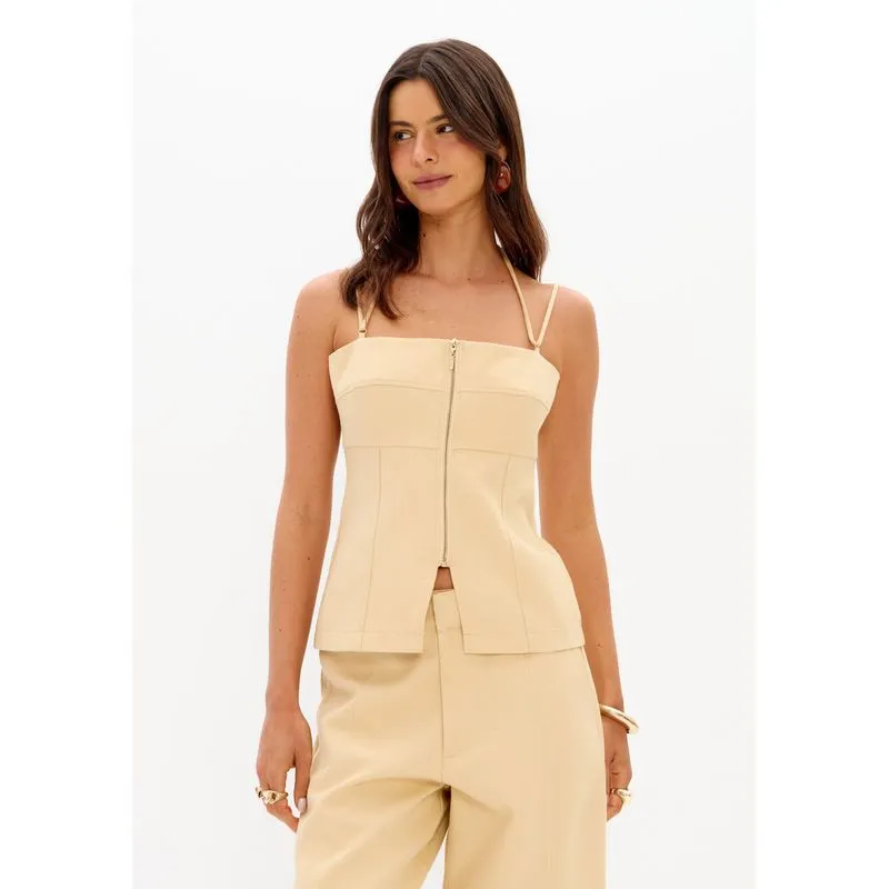 Blusa Ajustada De Alça Amarelo G