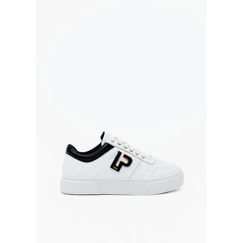 Tênis Casual Couro Com Matelassê Branco 34