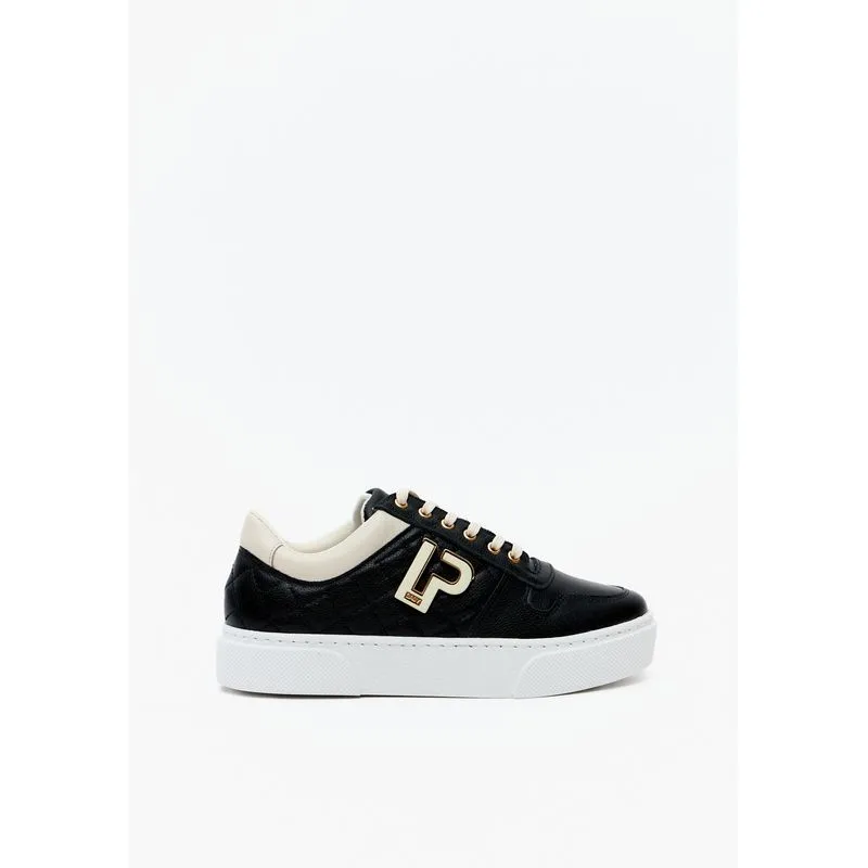 Tênis Casual Couro Com Matelassê Preto 38