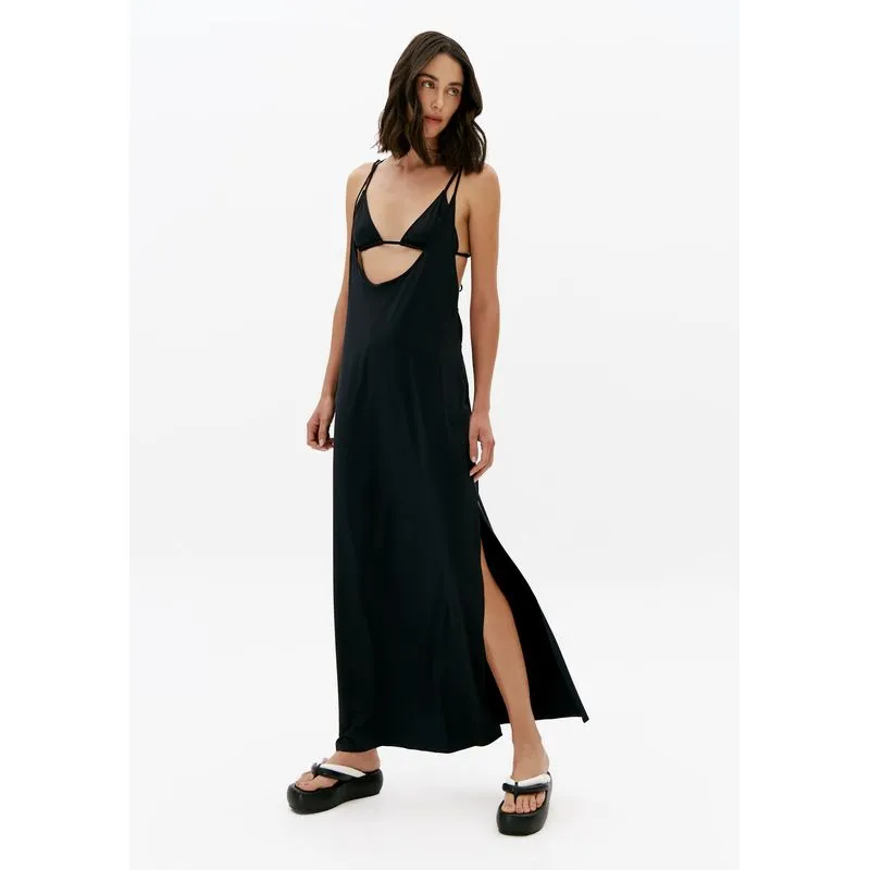 Vestido Pé Na Areia Com Decote Preto GG