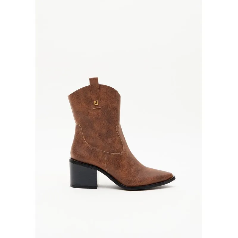 Bota Western Salto Bloco Marrom 37
