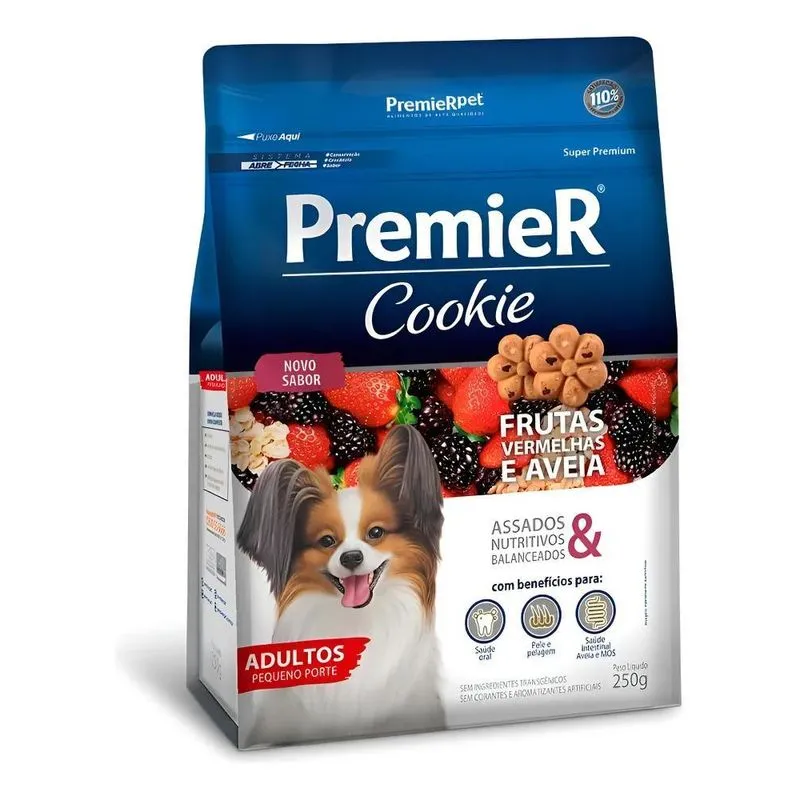Premier Cookie Cães Ad Frutas Vermelhas E Aveia Porte Pequen