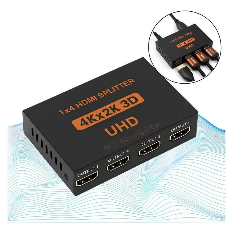 Splitter Distribuidor Divisor Hdmi 4k 1x4 3840p Repetidor De