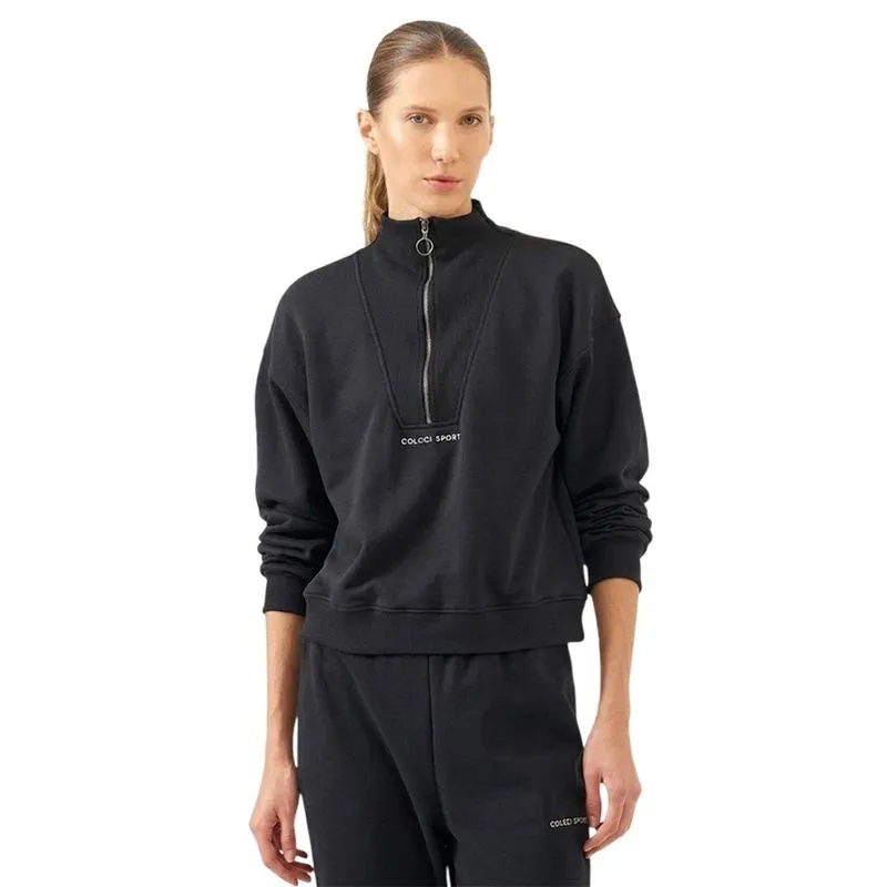 Moletom Colcci Cropped Com Zíper Frontal Preto Feminino M / Preto