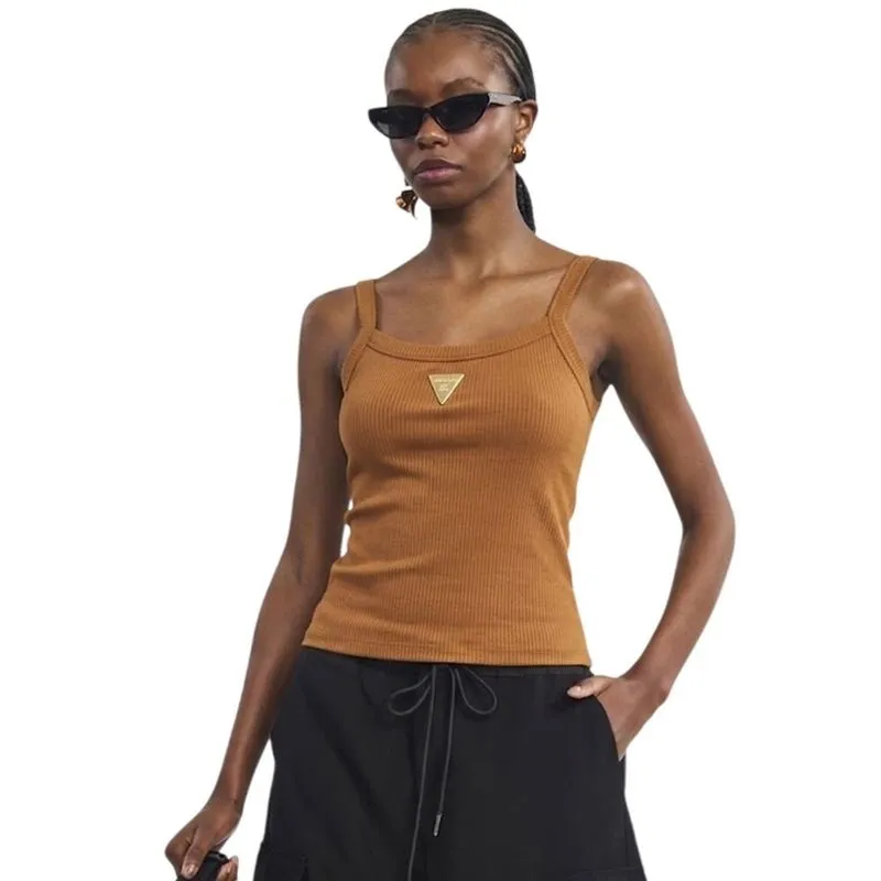 Regata Colcci com Textura Canelada Marrom Drome Feminina M / Marrom