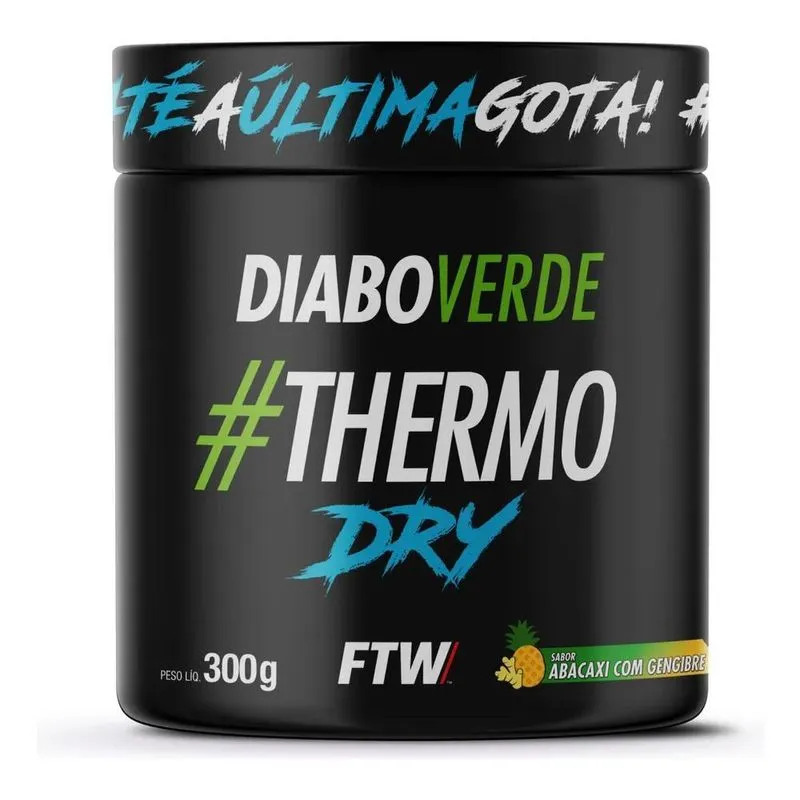 3x Termogênico Thermo Dry Pote 300g Sabor Abacaxi Com Gengib