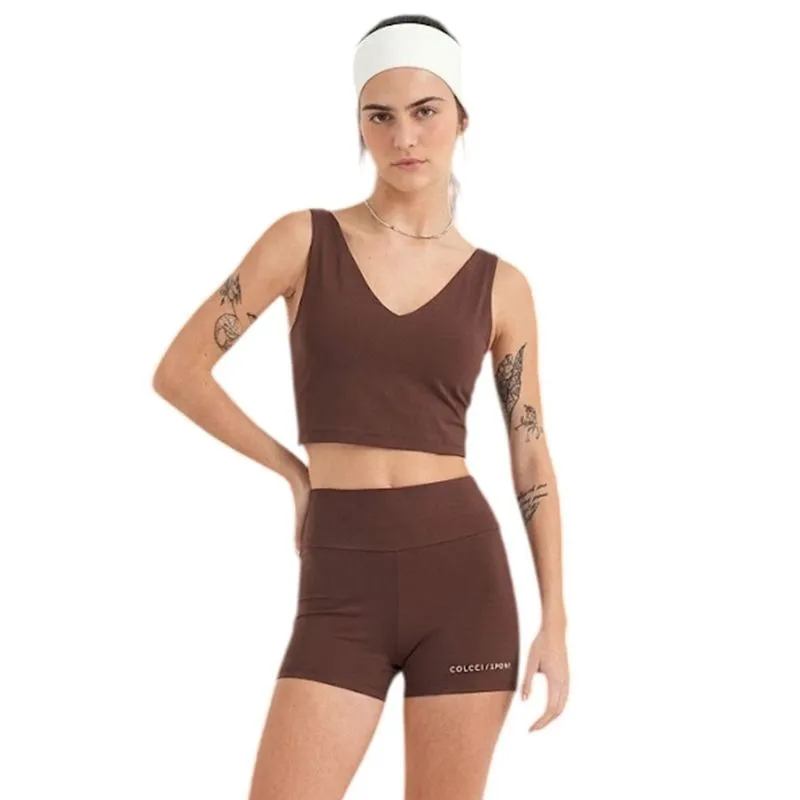 Top Colcci Malha Sport 1 Marrom Roccia Feminino M / Marrom