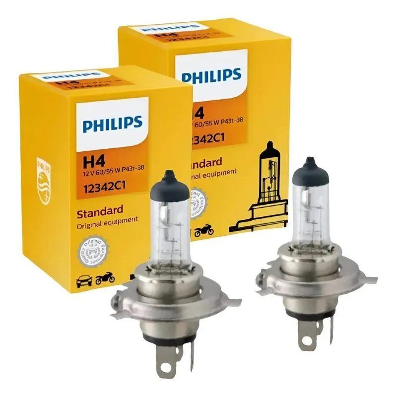 10x Par Lâmpadas Farol Baixo E Alto H4 Philips Halogena 12v