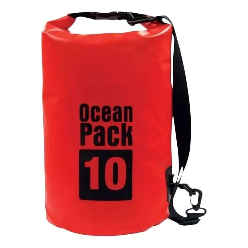 Saco Estanque Prova Agua 10 Litros Mochila Impermeá Vermelha