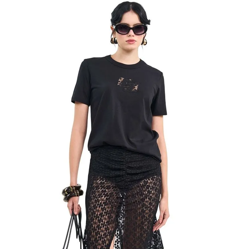 Camiseta Colcci Comfort Preta Feminina P / Preto