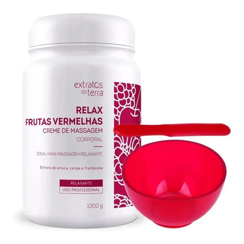 10x Creme Massagem Relax Frutas Vermelhas Extratos Da Terra