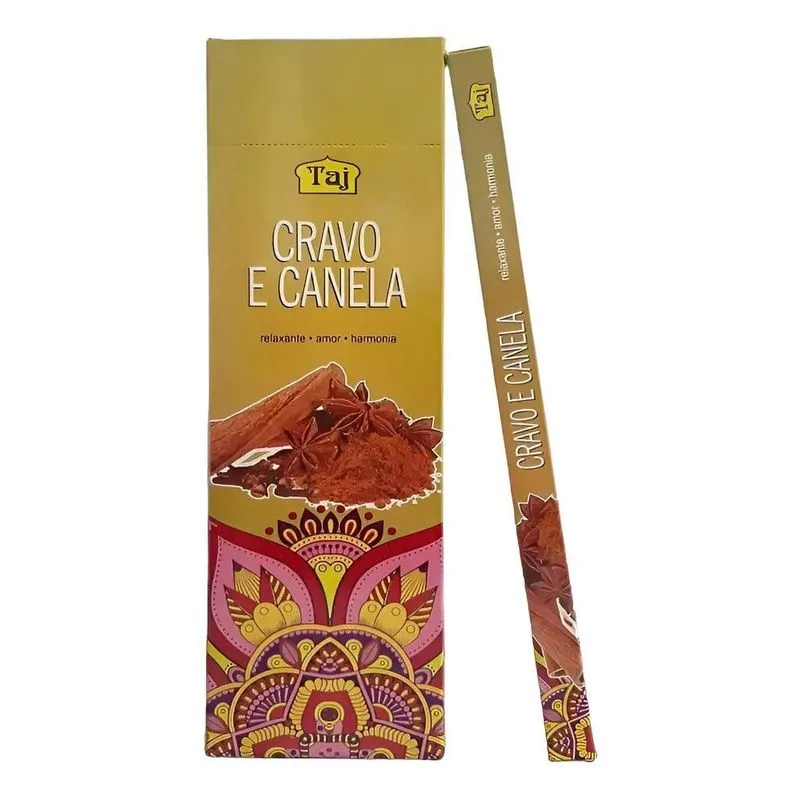 Incenso Indiano Taj Cravo E Canela - 25 Cxs - 8 Varetas Cada
