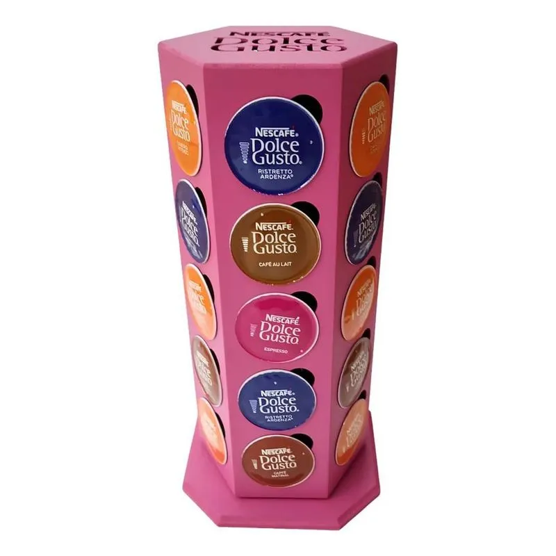 Porta Cápsulas Dolce Gusto 30un Giratório Md - Rosa-chiclete