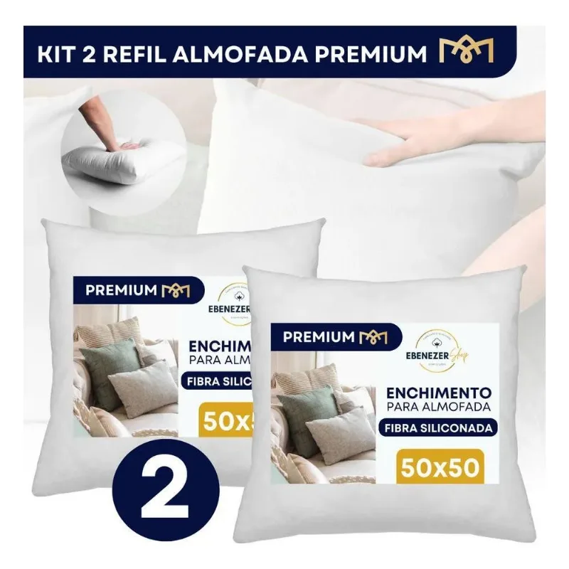 10x Kit 2 Enchimento De Almofada Recheio 50x50 Silicone Ant