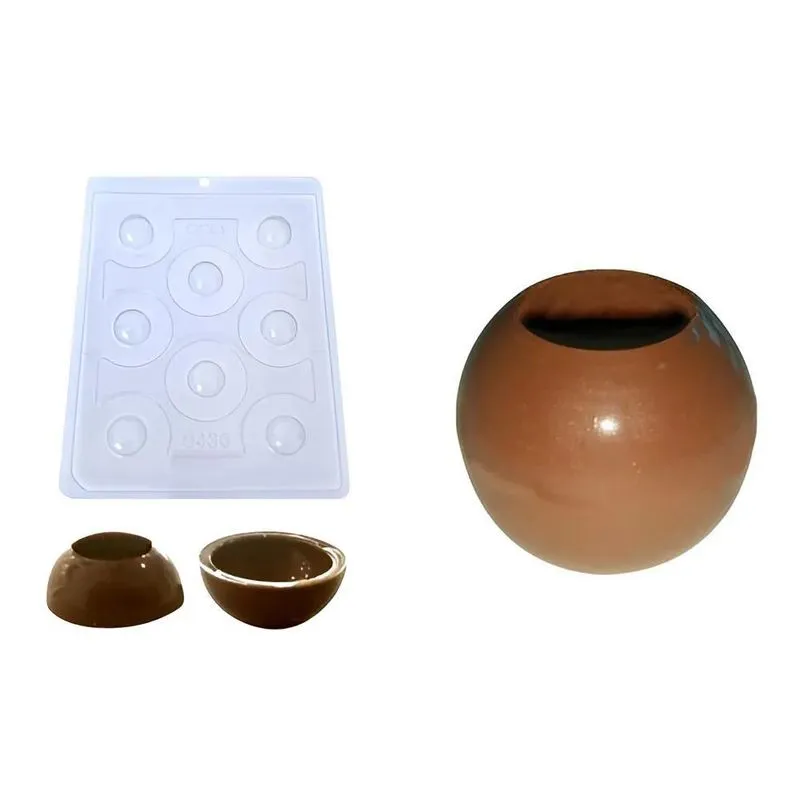Forma Silicone Para Chocolate Sabonete Esfera Furo