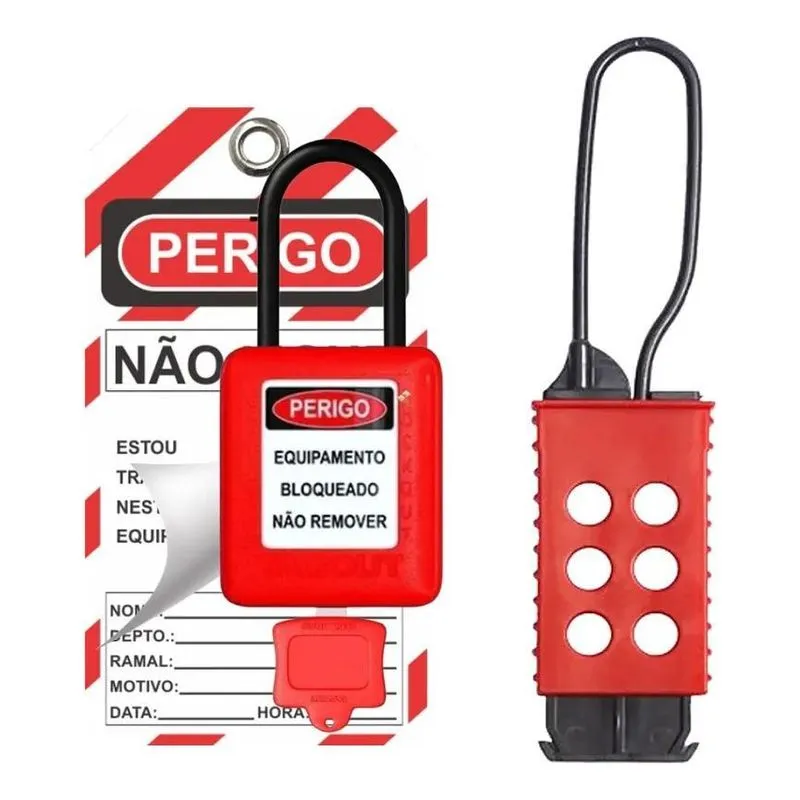 10x Kit Bloqueio Eletricista Nr10 Nr12 / Garra/cadeado/cart