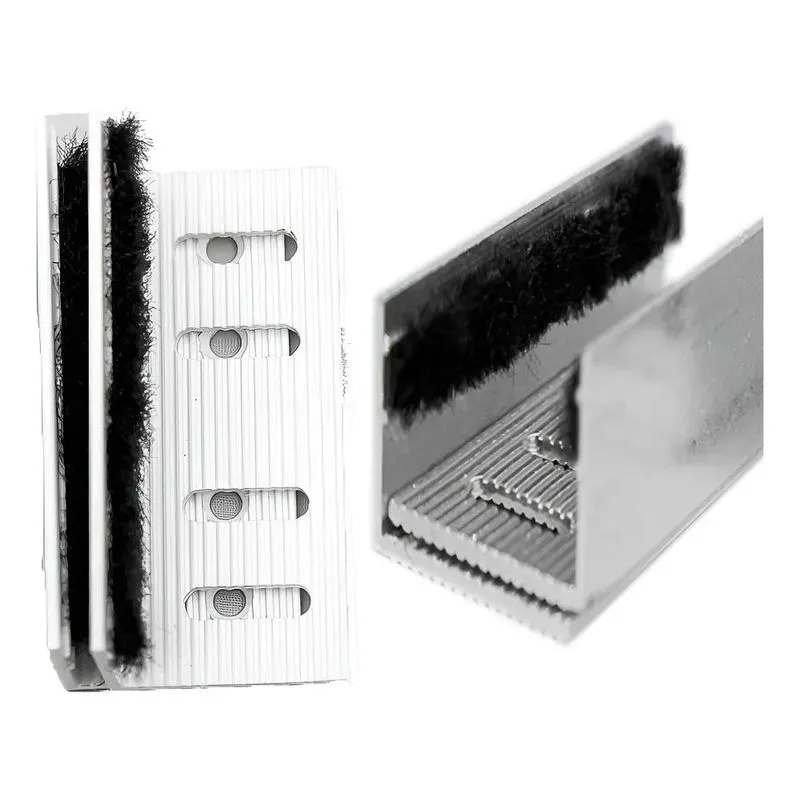 Guia Porta Correr Alumínio Antirrisco Ajustável 8cm - Polido