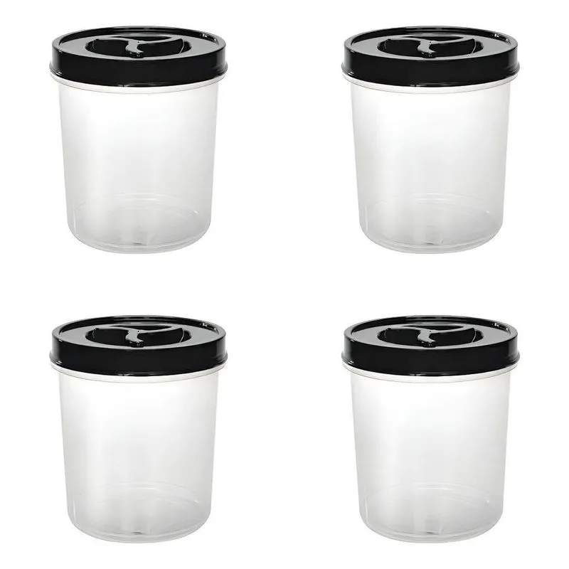 4 Pote Porta Alimento Tampa De Rosca 1 Litro Kit 4 Peças Cor