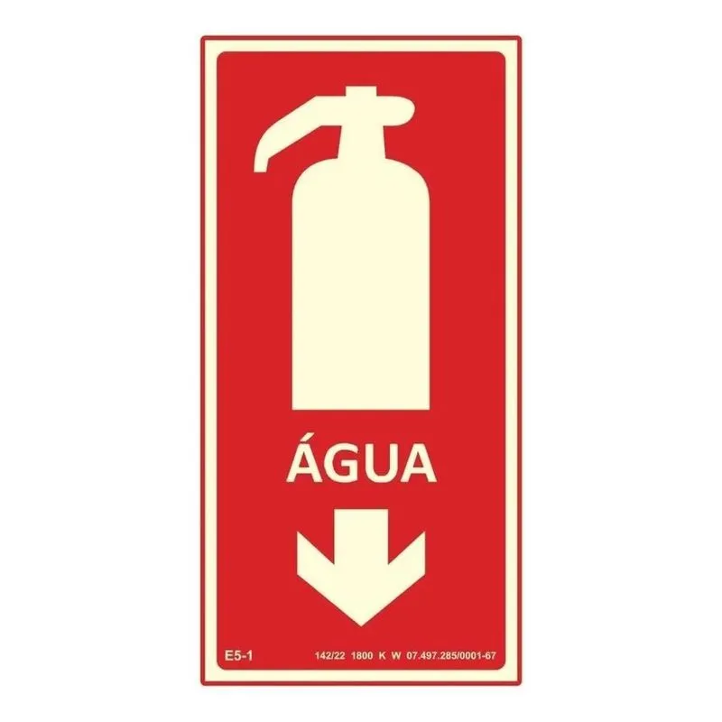 2x Placa De Sinalização Extintor De Água Fotoluminescente