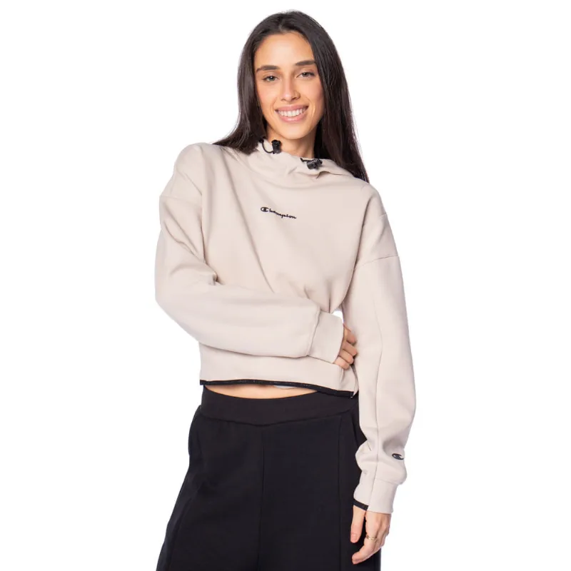 Moletom Feminino Champions Hoodie Logo Silk Bege - GG