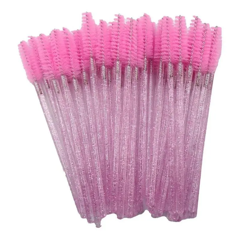 3x 50 Escovinhas Com Glitter Extensão De Cílios E Sobrancelh