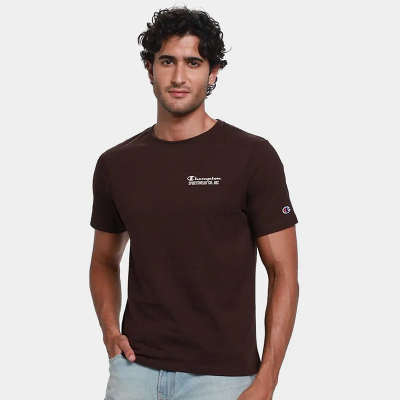 Camiseta Champion Script Masculina - Masculino - Marrom