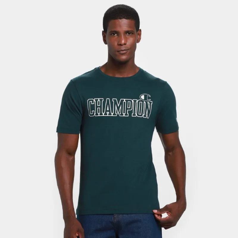 Camiseta Champion College C Logo Masculina - Masculino - Verde escuro