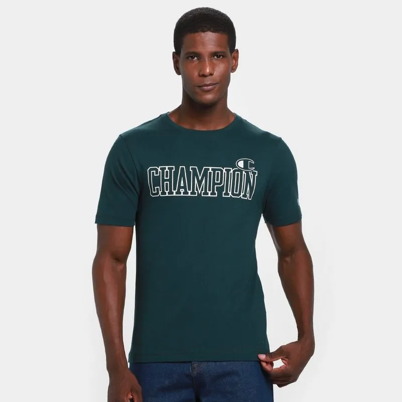 Camiseta Champion College C Logo Masculina - Masculino - Verde escuro