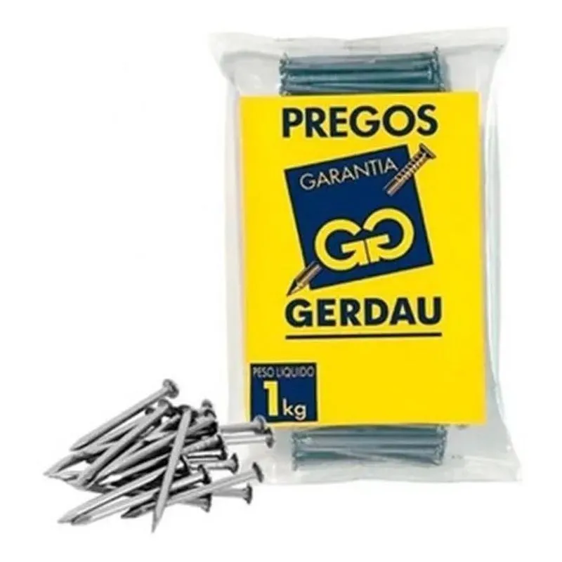 10x Prego 18x27 (kg) Com Cabeça Gerdau Polido 1kg