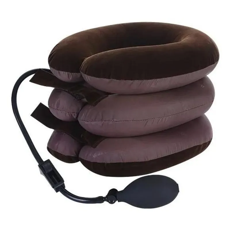 10x Travesseiro Pescoço Bomba Tração Cervical Inflável De M