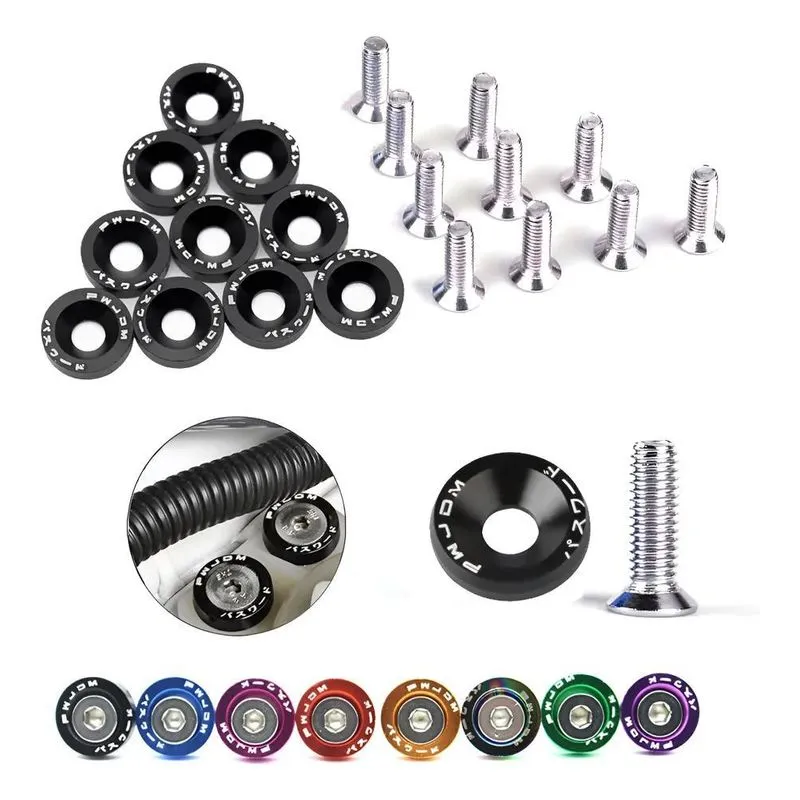 Kit 10 Parafusos M6x20mm Anodizados Jdm Tuning Refi - Escuro