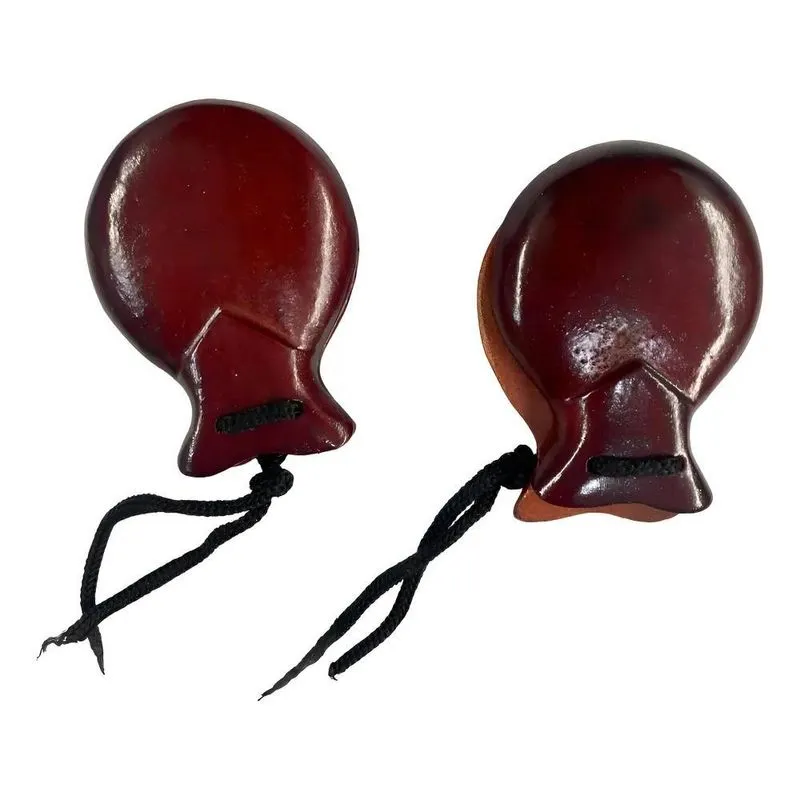 Lua Mística Castanholas Espanholas Madeira Escura 2 Pares Co