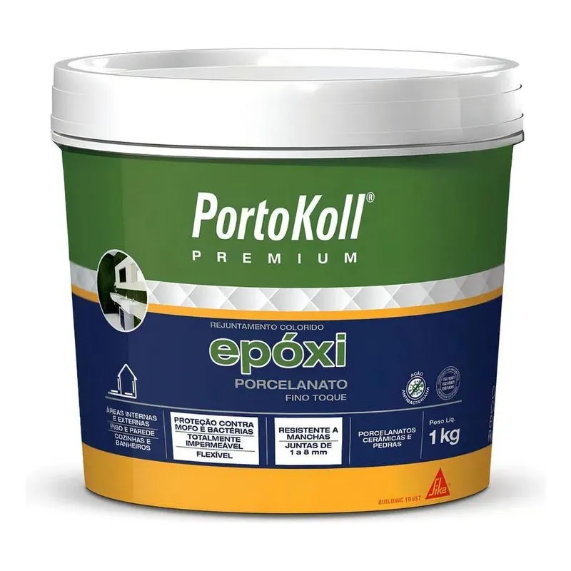Rejunte Epóxi Porcelanato - Portokoll - Branco Brilhante 1kg