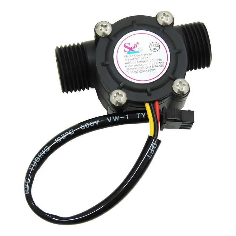 Sensor Hall Fluxo Vazão Água 1/2 - 30l/minuto