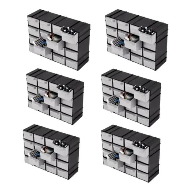 2x Kit 6 Organizador De Parafuso Brocas Ferramentas 96 Gavet